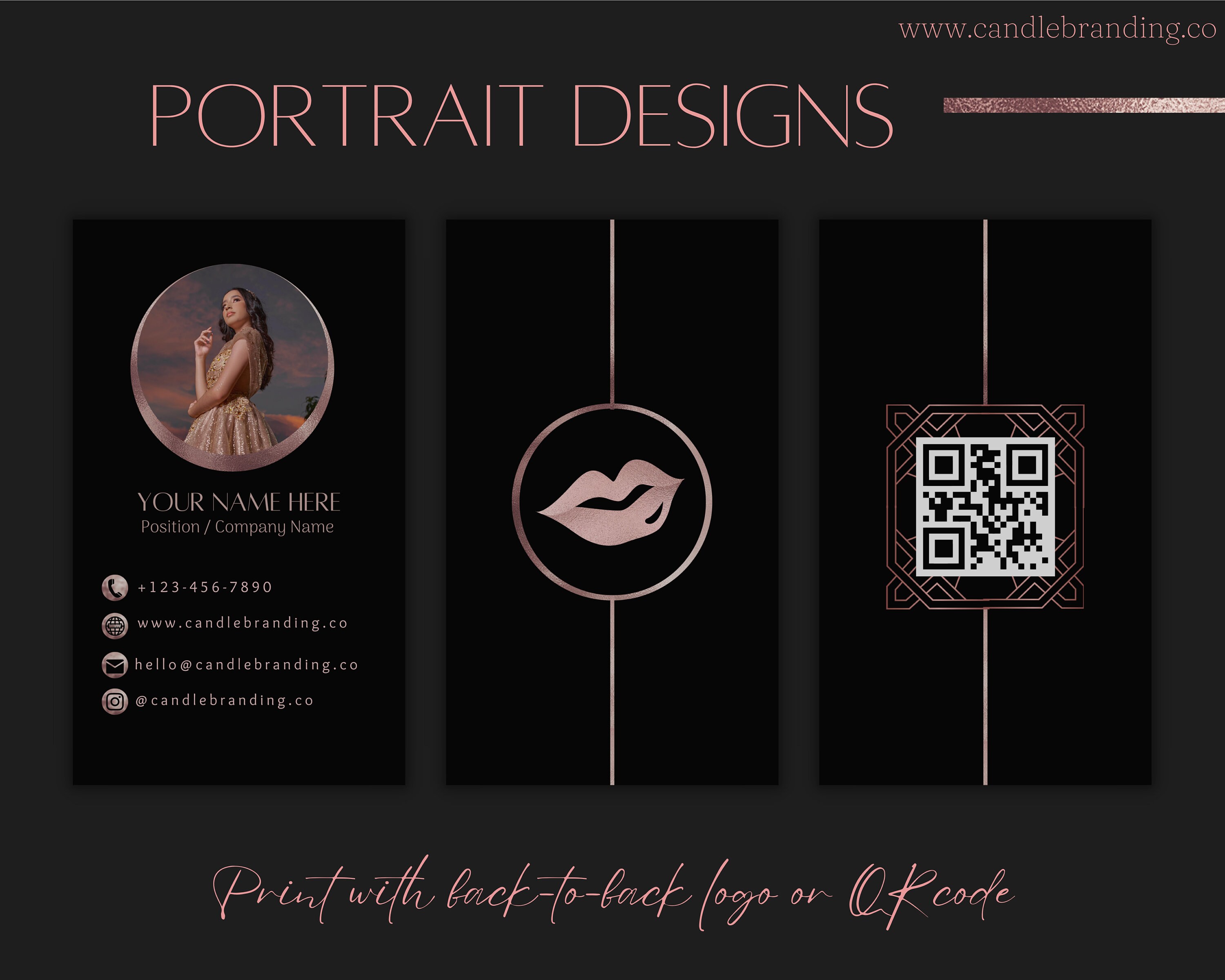 Printable Business Card QR Code Template | Editable Call Card Template ...