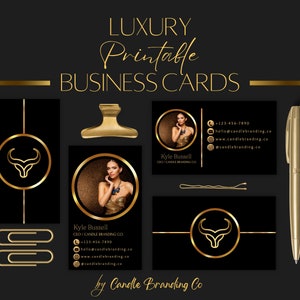 Luxury Printable Business Card Template | Editable Business Call Card | Customizable Business Calling Card | Personalized Business Card