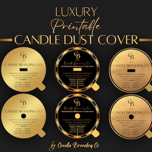 Plantilla de cubierta antipolvo para velas de lujo / Cubierta para velas / Adorno para velas / Paquete de velas / Etiqueta de advertencia para velas / Kit para velas / Marca de velas