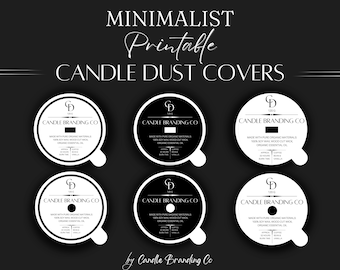 Minimalist Candle Dust Cover, Candle Cover, Candle Topper, Candle Sticker, Candle Label, Candle Dust Topper
