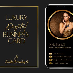 Luxury Digital Business Card Template | Editable Digital Business Card | Digital Call Card | Business Calling Card | Customizable
