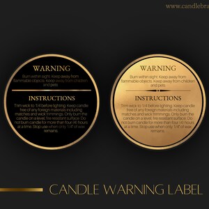 Luxury Candle Dust Cover Template | Candle Cover | Candle Topper | Candle Bundle | Candle Warning Label | Candle Kit | Candle Branding image 4