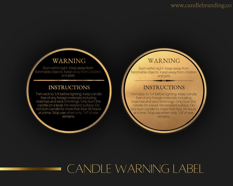 Luxury Candle Dust Cover Template | Candle Cover | Candle Topper | Candle Bundle | Candle Warning Label | Candle Kit | Candle Branding image 4