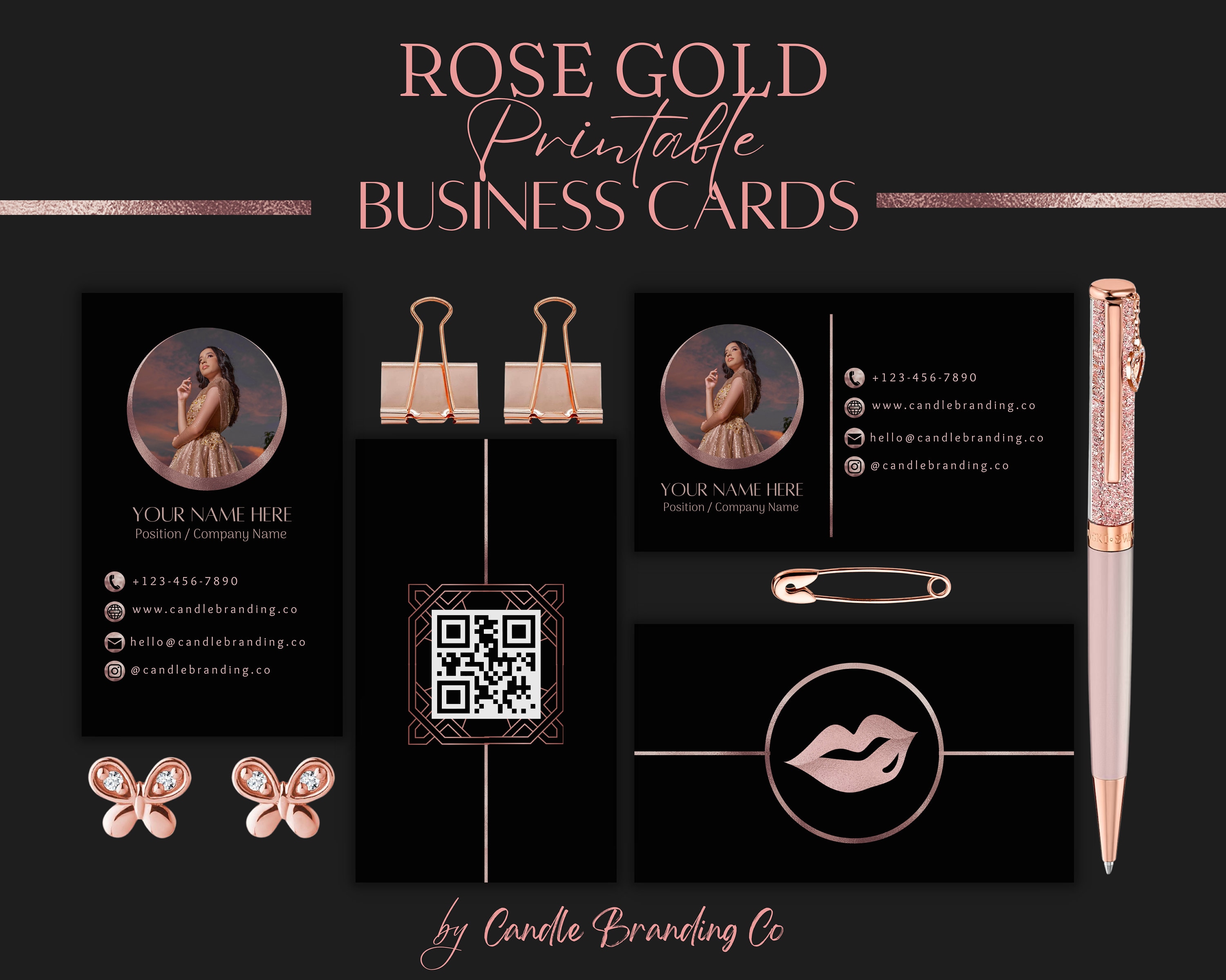 Printable Business Card QR Code Template | Editable Call Card Template ...