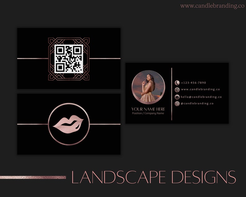 Printable Business Card QR Code Template Editable Call Card Template QR