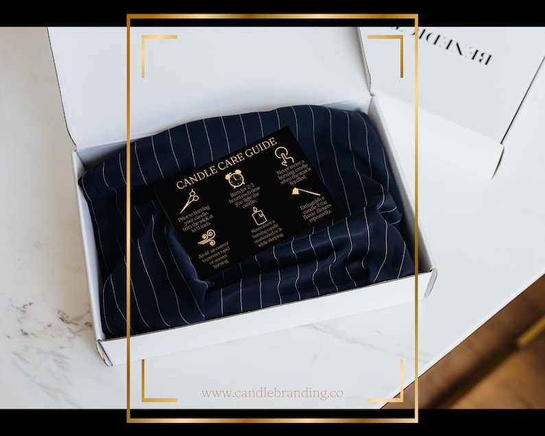 Luxury Candle Care Card Editable Candle Care Kit Candle Etsy