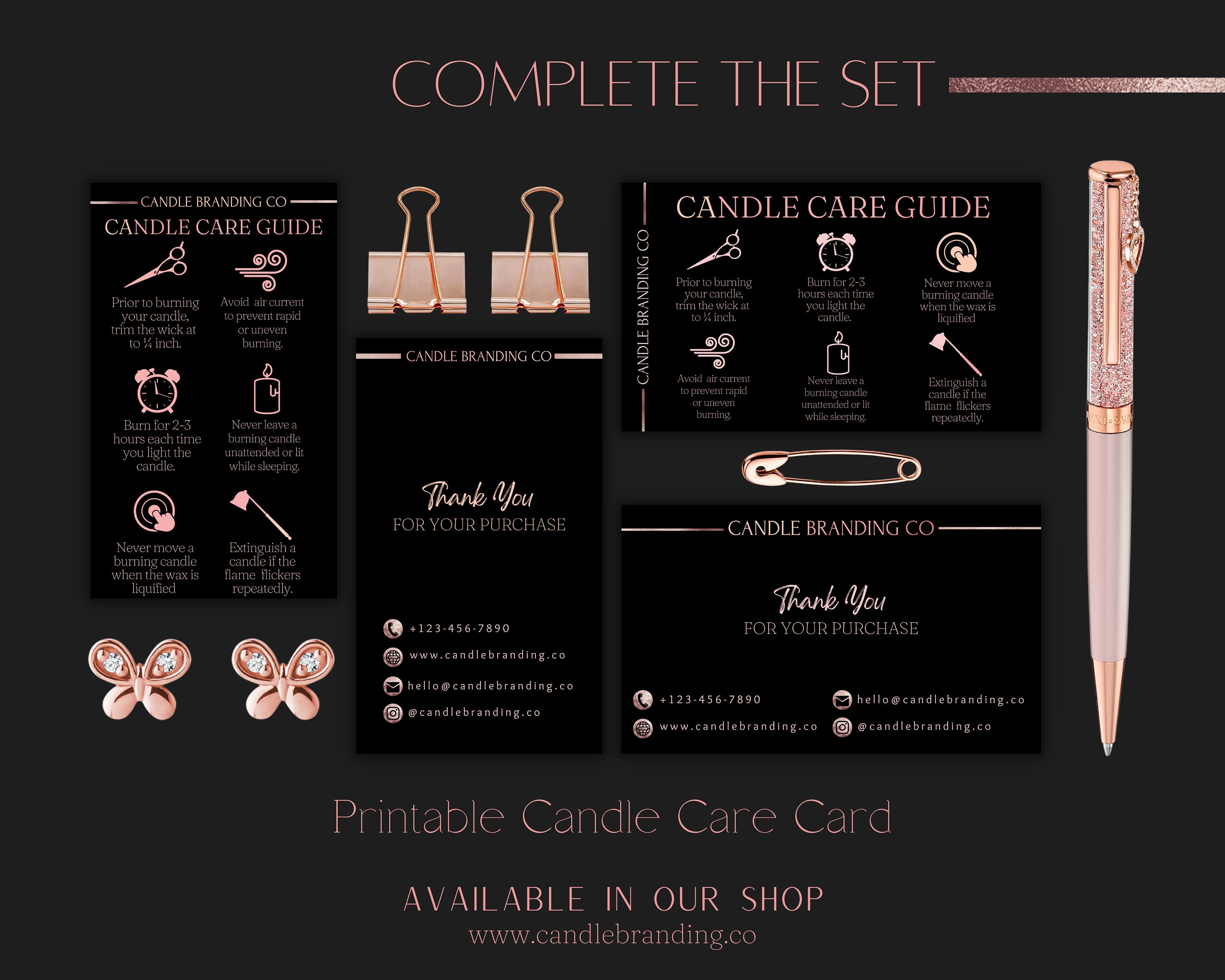 Rose Gold Invoice Form | Candle Invoice Form | Candle Branding Invoice ...