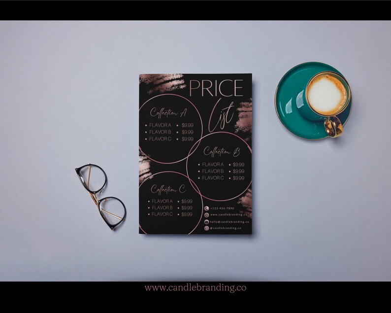 Rose Gold Price List Price List Template Price List Flyer Price Guide