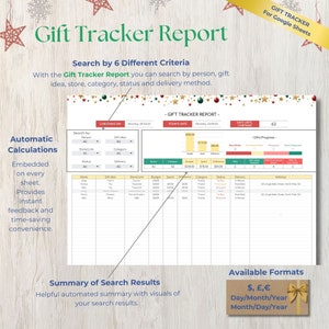 Christmas Gifts Tracker Template Google Sheet, Christmas List Template ...