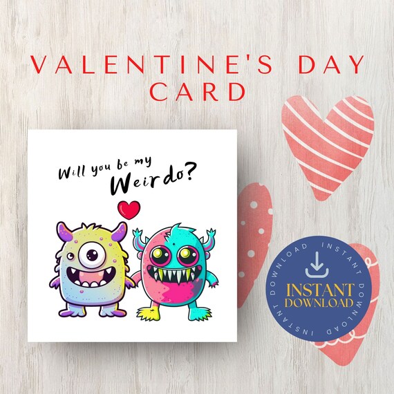 Lustige Valentinstagskarte „You're My Favourite Weirdo“ – Humorvoll & Persönlich Für Partner