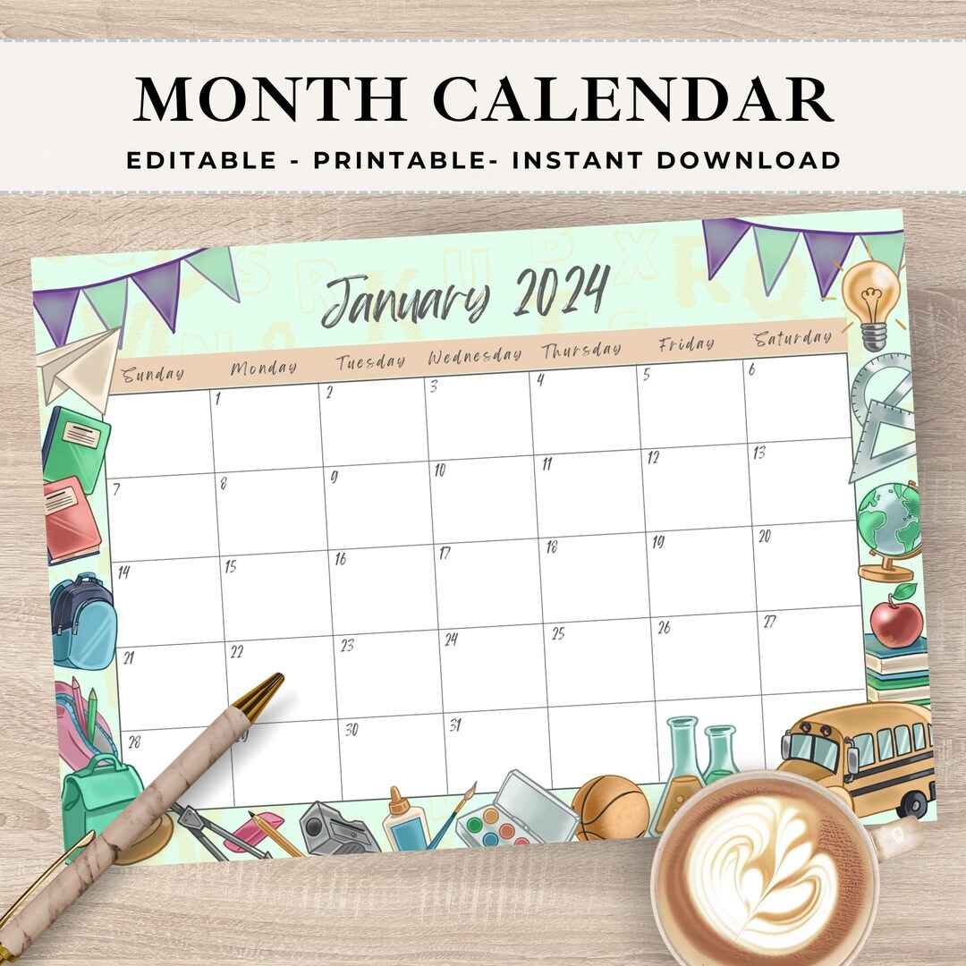 Free Editable School Calendar 2025