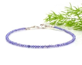 Dainty Tanzanite Bracelet: Natural December Birthstone Crystal
