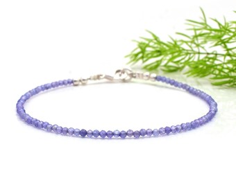 Dainty Tanzanite Bracelet: Minimalist December Birthstone Jewelry