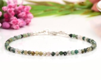 Delicate Agate Minimalist Anklet-Natural Stone Dainty Anklet- Healing Crystal Yoga Anklet, Spiritual Protection Gift