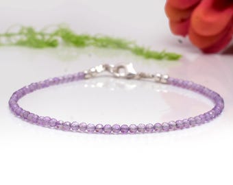 Garnet Minimalist Anklet-Natural Stone Dainty Anklet- Healing Crystal Delicate Spiritual Protection January Birthstone Gift