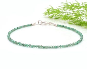 Green Aventurine Anklet Minimal Anklet-Natural Stone Dainty Anklet- Healing Crystal Delicate Spiritual Protection Gift