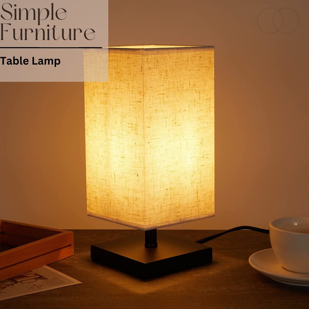 Bedside Table Lamp, Set of 2 Small Bedroom Lamps for Nightstand, Desk