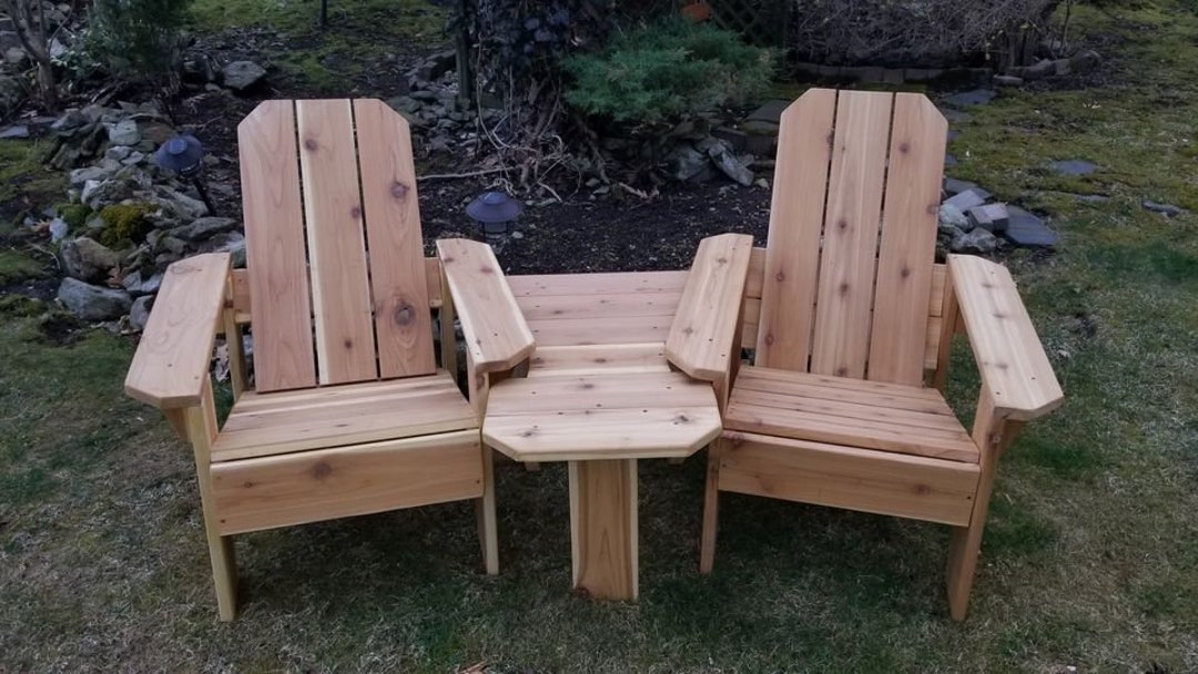 Set of 5 Two Adirondack Chairs Inbetween Table 2 Etsy