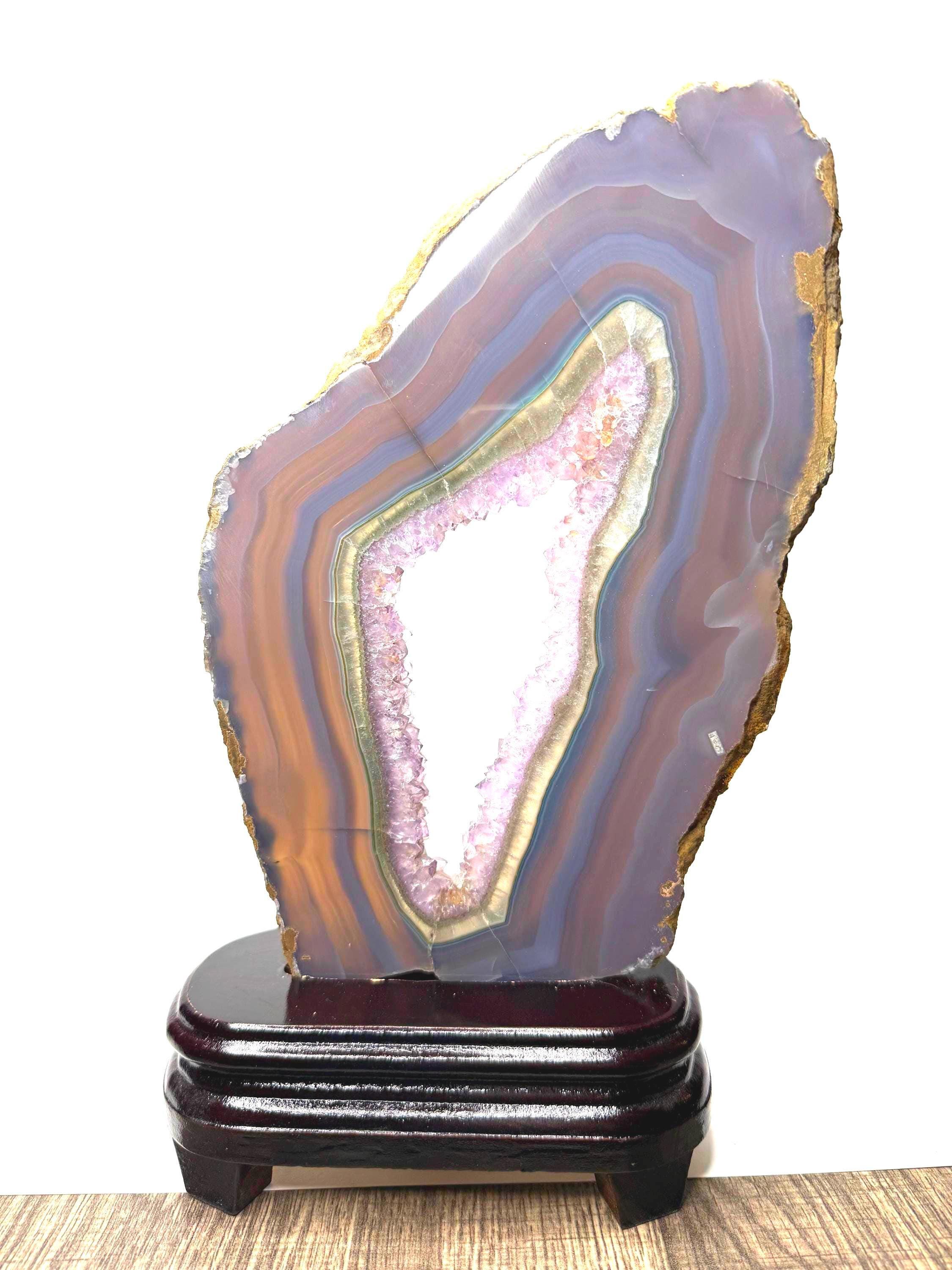 PREMIUM AMETHYST AGATE Slab with stand!