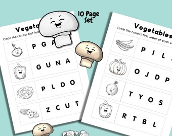 Vegetable Matching Worksheet: PreK-KG Homeschool Printable (PDF)