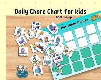 Kids Chore Chart: Daily Responsibility Planner (PDF Download)