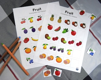 Fruit Sorting Worksheet: PreK Toddler Matching Game (PDF Download)