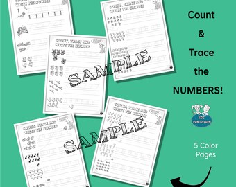 Counting Tracing Worksheets: PreK Early Math (PDF Digital Download)