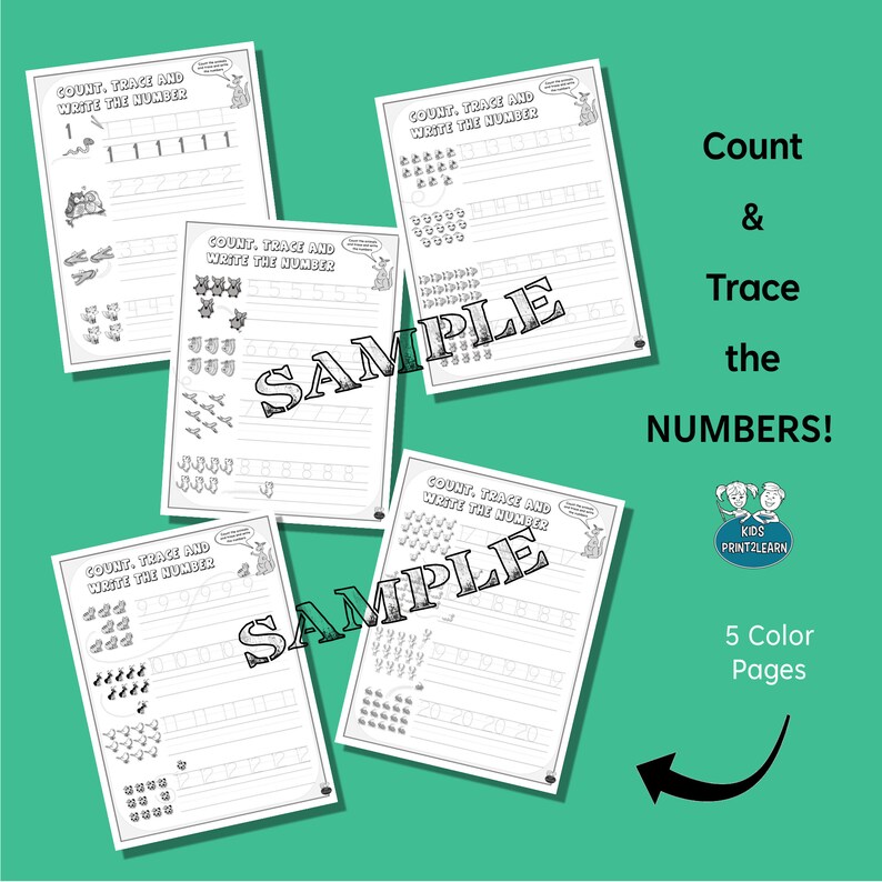 Counting Tracing Worksheets: Prek Early Math (PDF Digital Download) - Etsy