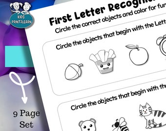 First Letter Learning Worksheets: PreK-KG Alphabet Activities (PDF)