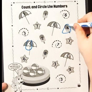 Preschool Counting Worksheet Set: Montessori Math Activities (PDF Download)