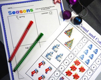 Kids Holiday Activity Book ~ Christmas activity abc coloring pages printable kids busy book 1,2,3 worksheets coloring christmas activities