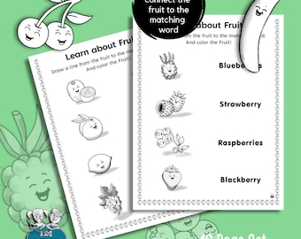 Fruit Matching Worksheet: PreK-Kindergarten Learning (PDF Download)