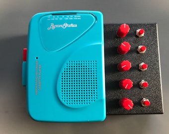 Cassettone Mini - a LoFi tape player instrument (Teal & Red)