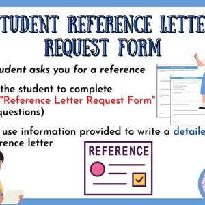 Formulario de solicitud de carta de referencia imprimible, plantilla de solicitud de carta de recomendación para maestros/plantilla de carta de referencia/carta universitaria de estudiantes
