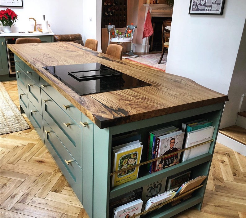 Sale Handmade Kitchen Island Live Edge Farmhouse Solid Wooden Etsy