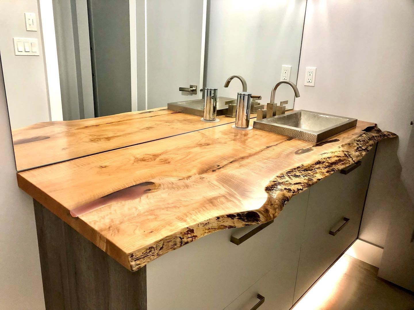 Sale Handmade Bathroom Vanity Floating Live Edge Farmhouse Etsy