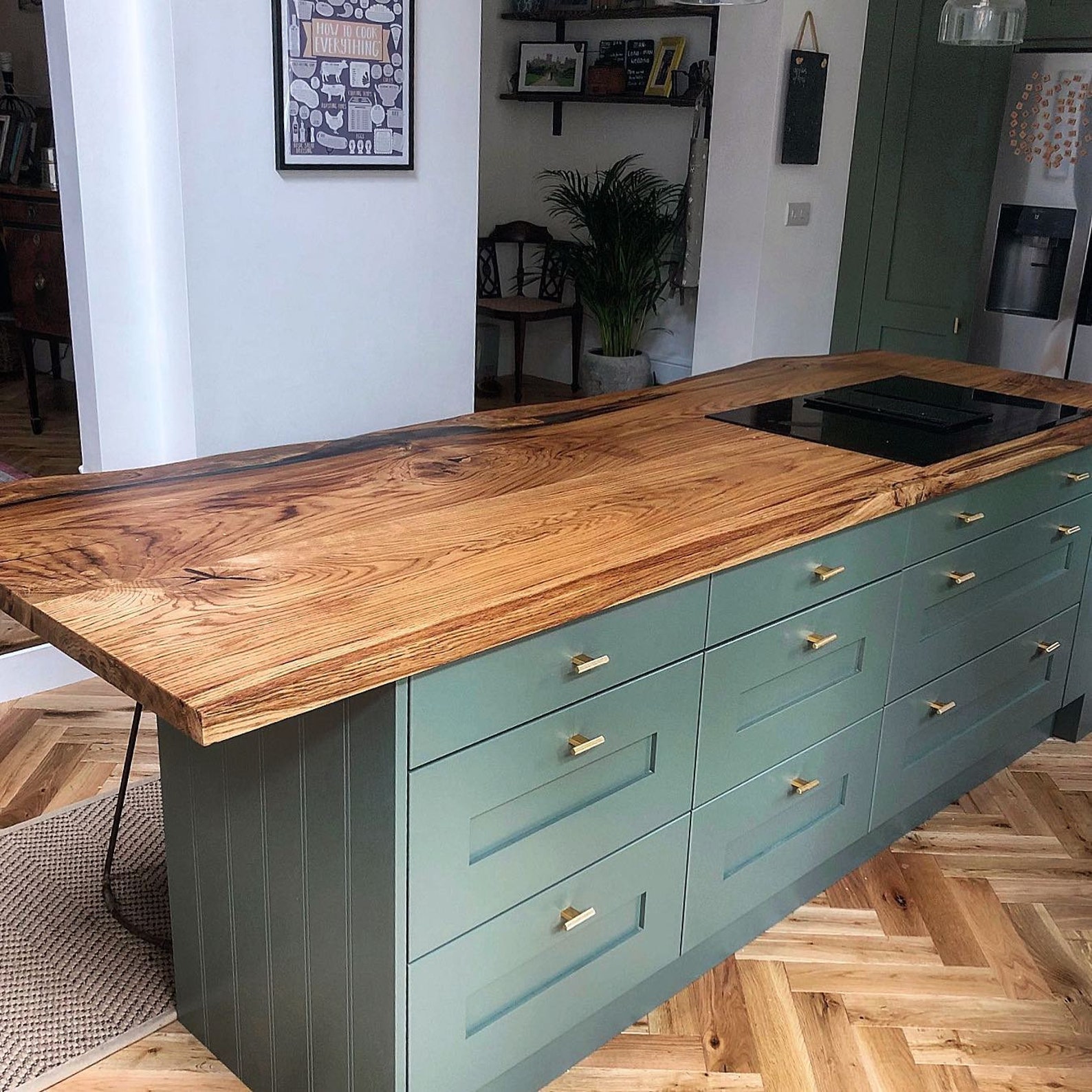 Sale Handmade Kitchen Island Live Edge Farmhouse Solid Wooden Etsy