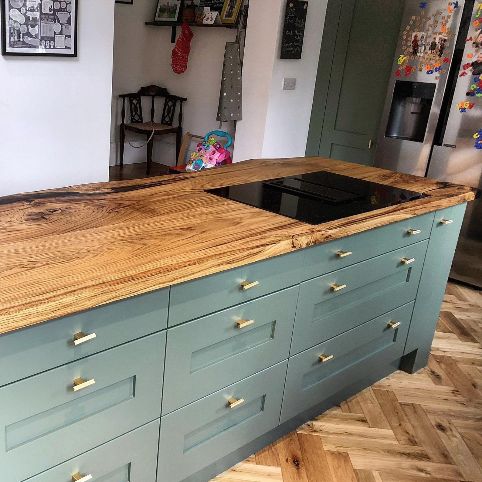 Sale Handmade Kitchen Island Live Edge Farmhouse Solid Wooden Etsy