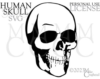 Human Skull SVG PNG DXF for Personal Use