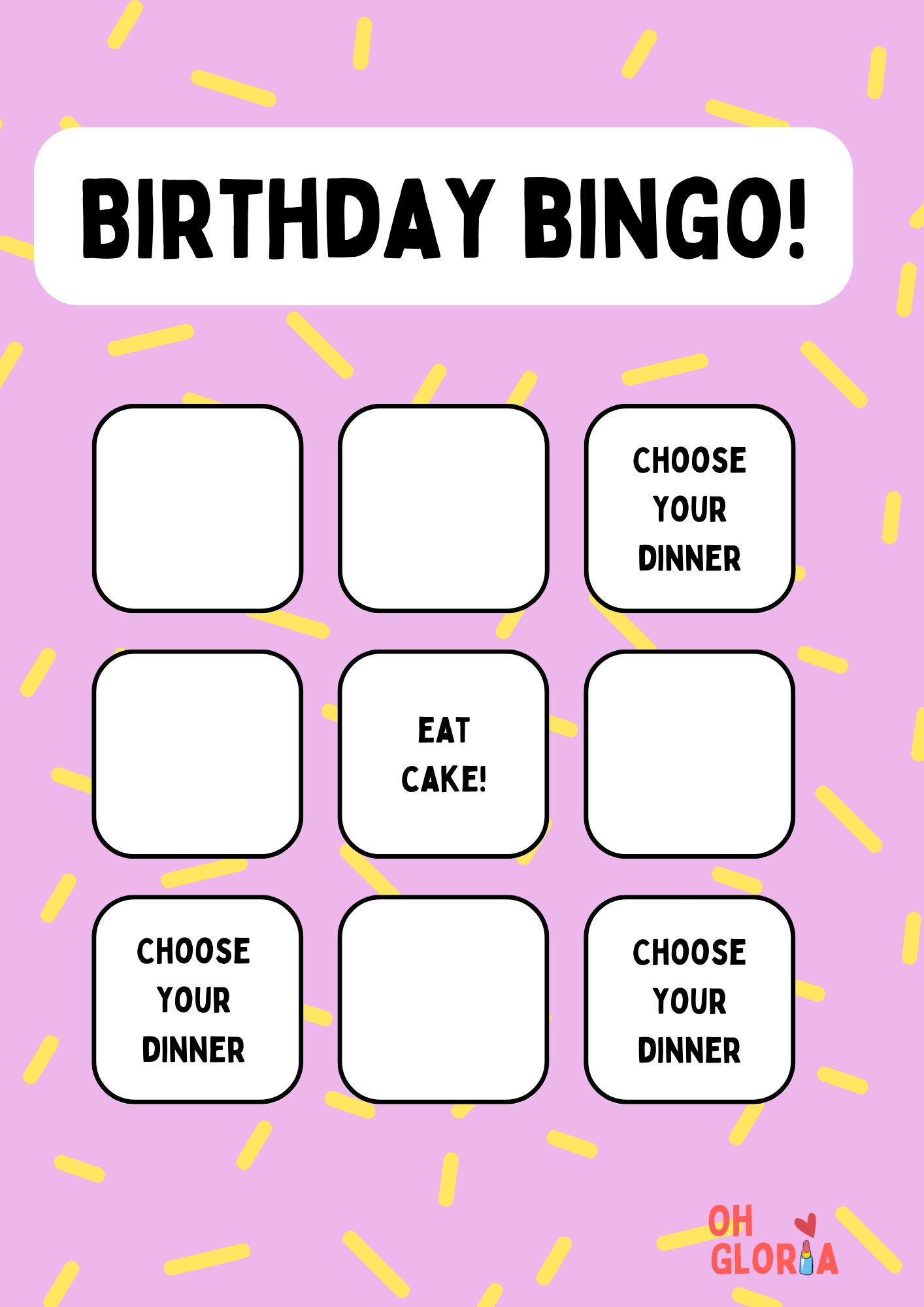 Printable Birthday BINGO Printable Bingo Birthday Party - Etsy