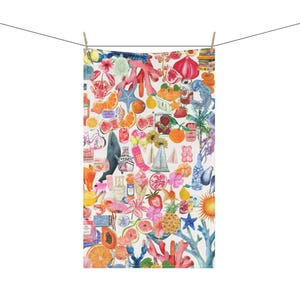 Fruit Tea Towel, Strawberry tea towel, Flower Tea towel, Tea towel art, Whale tea towel, Cute tea Towel, Hostess Tea Towel (cotton, poly)