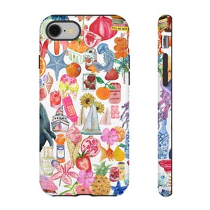 Fruit collage phone case, Fruit scrapbook phone case, iPhone 16 15 14 13 12 11, Samsung Galaxy S23 S22 S20, Summer Aesthetic Phone case