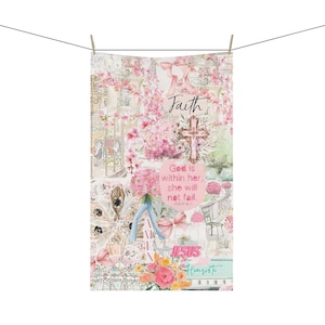 Flower Tea Towel | flour sack towel, dish towel, kitchen towel, housewarming gift, wedding gift, gift for her, Tea Towels (cotton, poly)