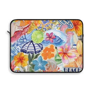 Collage Laptop case, Laptop iPad tablet sleeve, MacBook Sleeve, Laptop Case, Laptop Sleeve, Pretty Laptop Sleeve, Gift for Mom