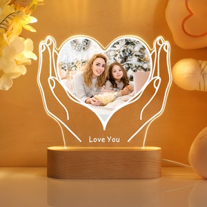 Personalisiertes Foto Nachtlicht, benutzerdefinierte Fotocollage LED-Licht, Fotolampe, Fotocollage Geschenk, Muttertagsgeschenk, alles Gute zum Muttertag