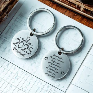 Custom 2025 Graduation Keyrings, Behind you all your memories, Graduation Gifts, Grad gift, Back to School, College High School Graduation