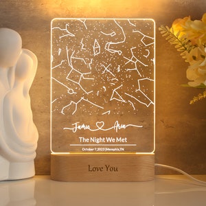Benutzerdefinierte Sternenkarte nach Datum, Sternenkarte Nachtlicht, personalisierte Konstellationskarte, Verlobungsgeschenk, Sternenkartengeschenk, Geschenk für Paare, Geschenk für ihn