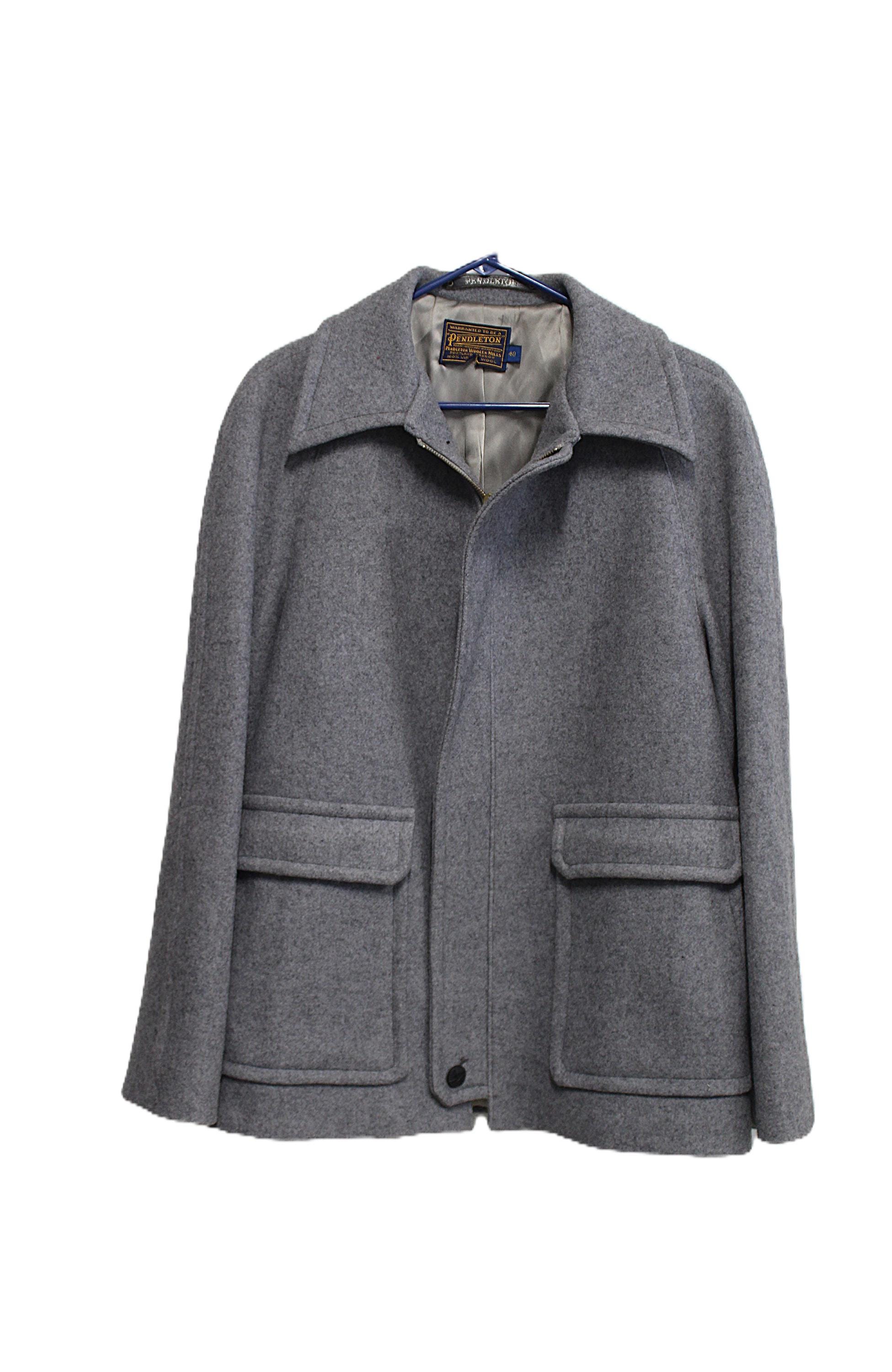 Pendleton Vintage Gray Wool Zip up Jacket Coat Men's Size 40
