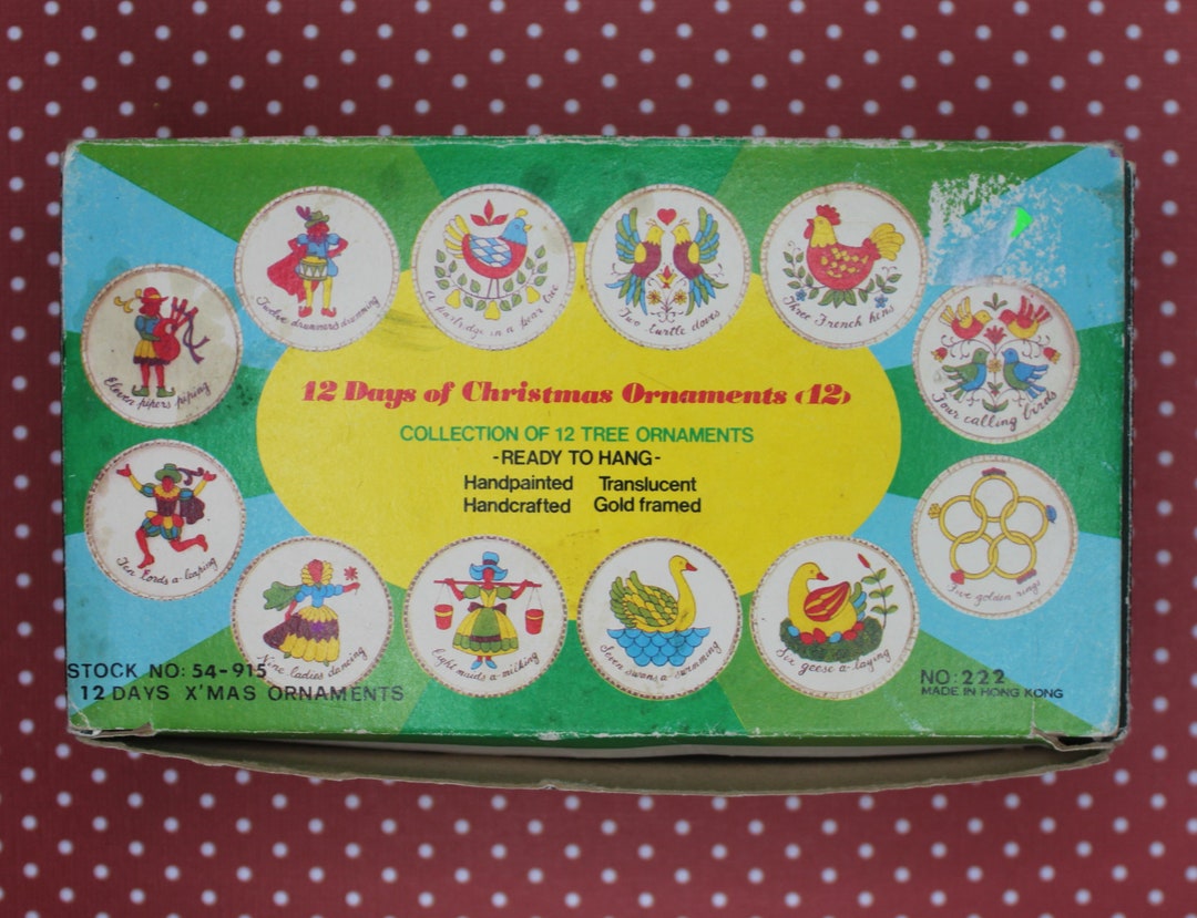 Vintage 12 Days Of Christmas Ornaments 