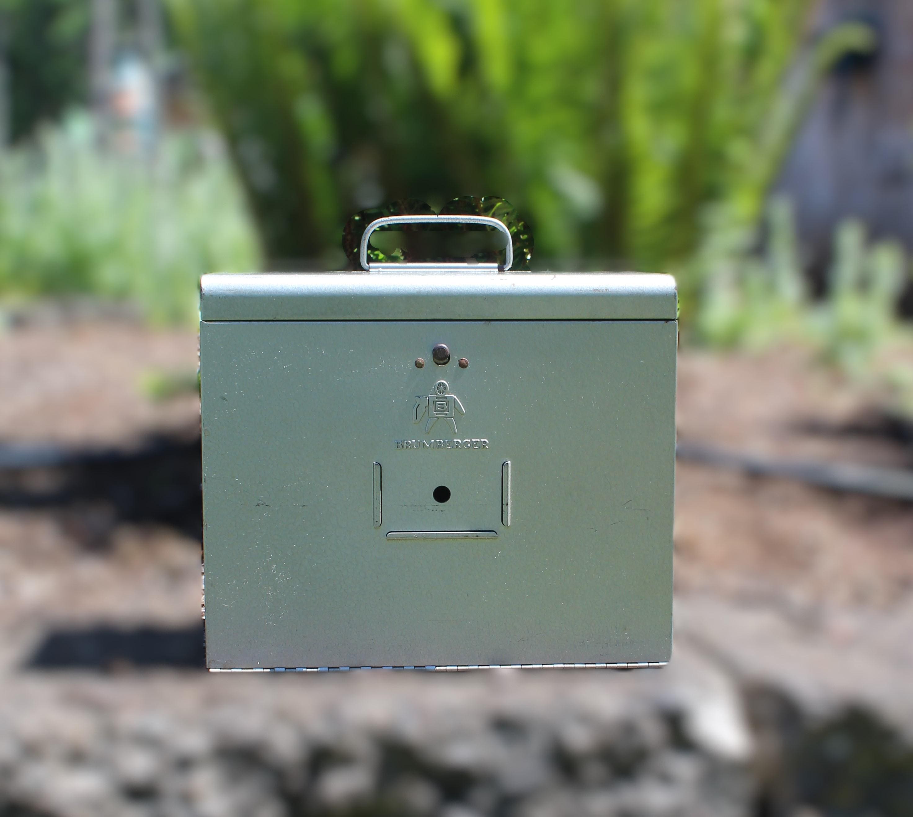 Brumberger Metal 8mm Film Reel Storage Case Vintage Industrial Decor  Empty